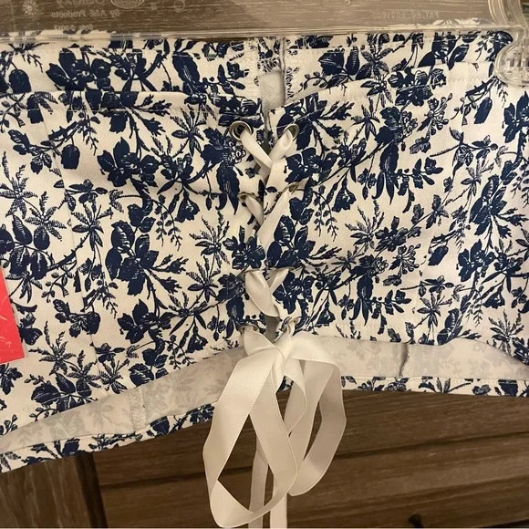 NWT Cider Floral Print Strapless Crop Top - Picture 6 of 6